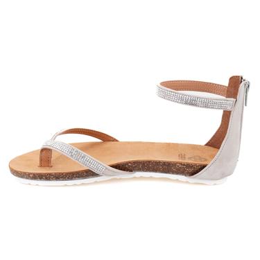 Kadın Kahve Taşlı Parmak Arası Sandalet