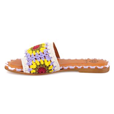  Kadın Lila Triko Örgülü Terlik