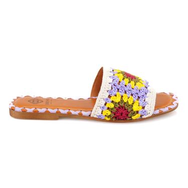  Kadın Lila Triko Örgülü Terlik