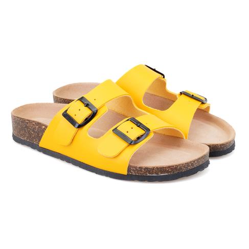  Kadın Sarı Ayarlanabilir Tokalı Terlik