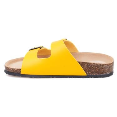  Kadın Sarı Ayarlanabilir Tokalı Terlik