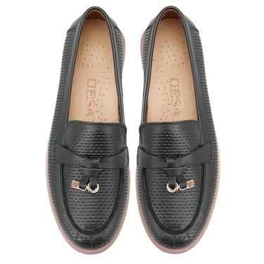  Kadın Siyah Deri Günlük Ayakkabı