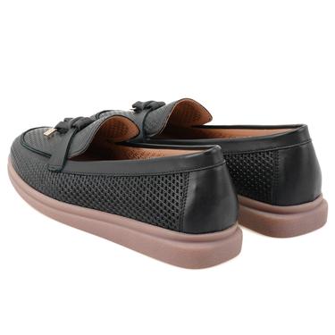  Kadın Siyah Deri Günlük Ayakkabı