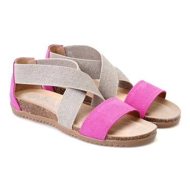  Kadın Pembe Süet Deri Sandalet