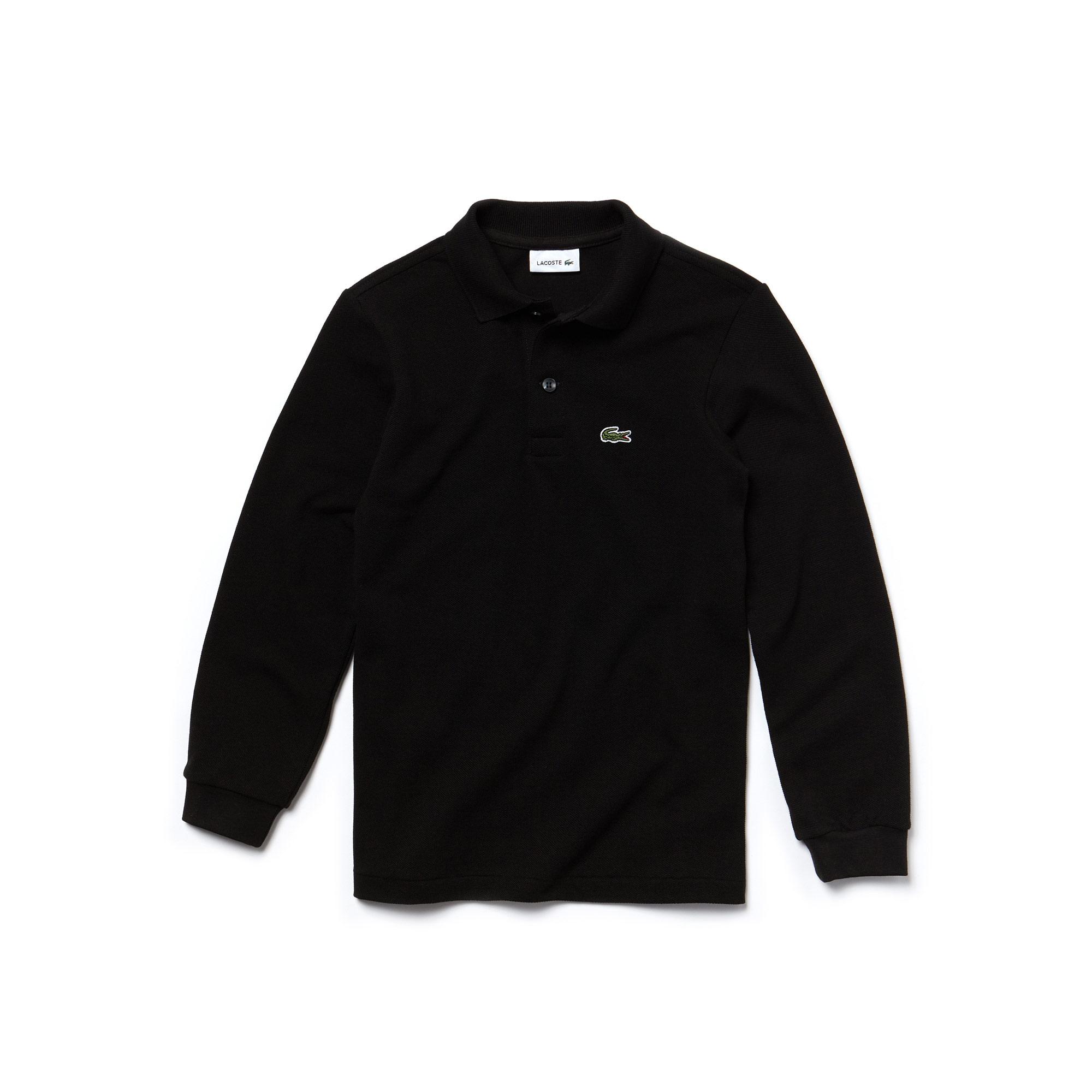 Erkek Çocuk Regular Fit Uzun Kollu Siyah Polo