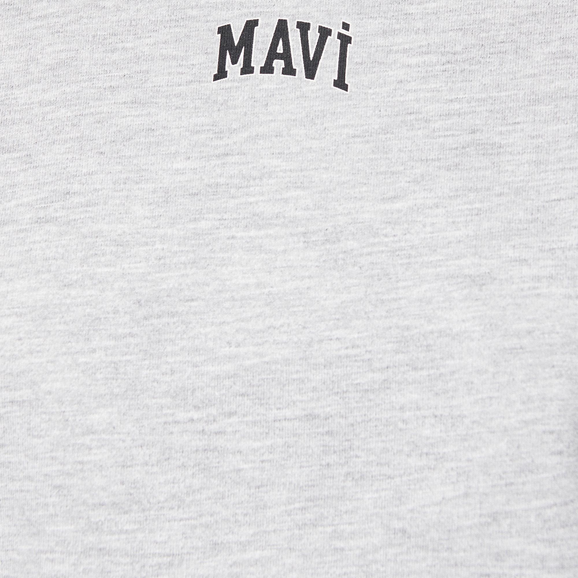 Mavi Mavi Logo Baskılı Gri Tişört Crop / Kısa Kesim 1611585-82816