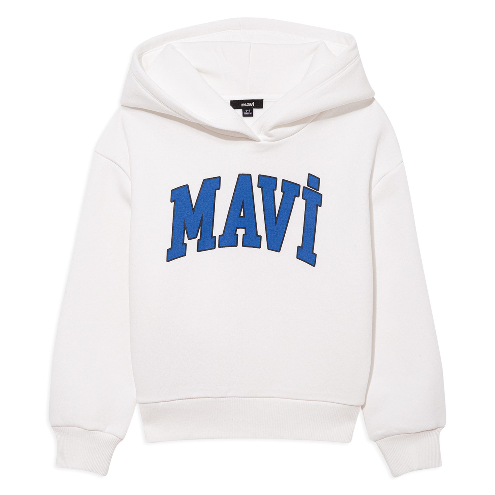 Mavi Mavi Logo Baskılı Beyaz Kapüşonlu Sweatshirt 6610110-70057