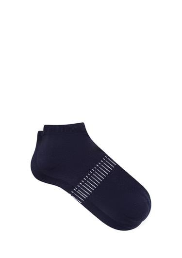  Mavi Çizgili Lacivert Patik Çorap 092577-33649