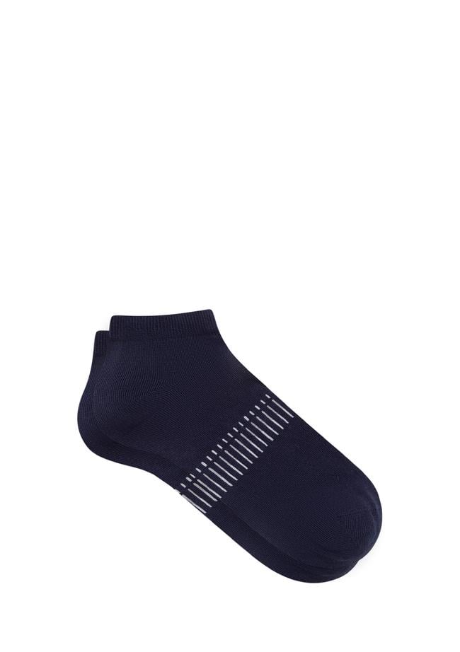  Mavi Çizgili Lacivert Patik Çorap 092577-33649
