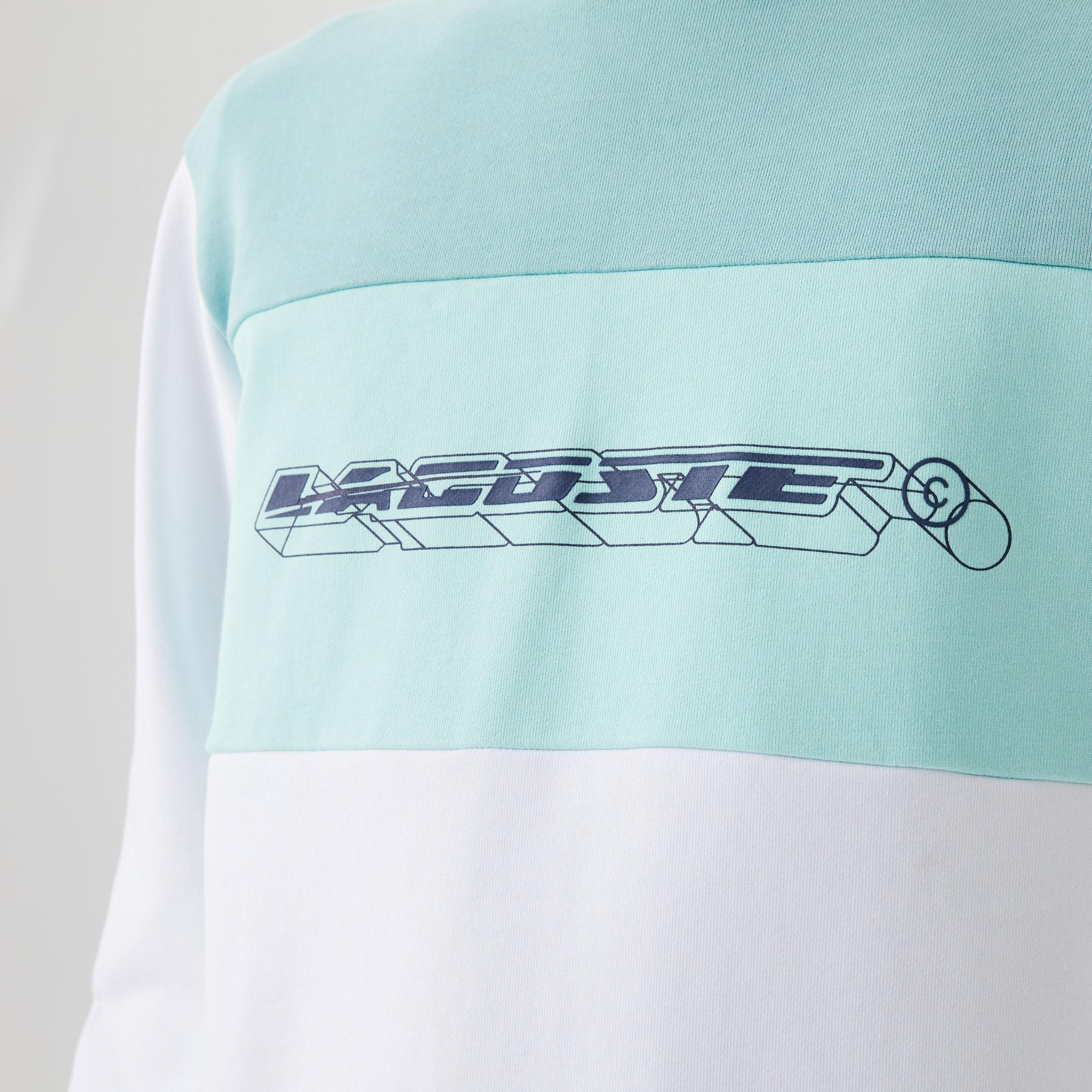 Erkek Relaxed Fit Bisiklet Yaka Baskılı Beyaz Sweatshirt