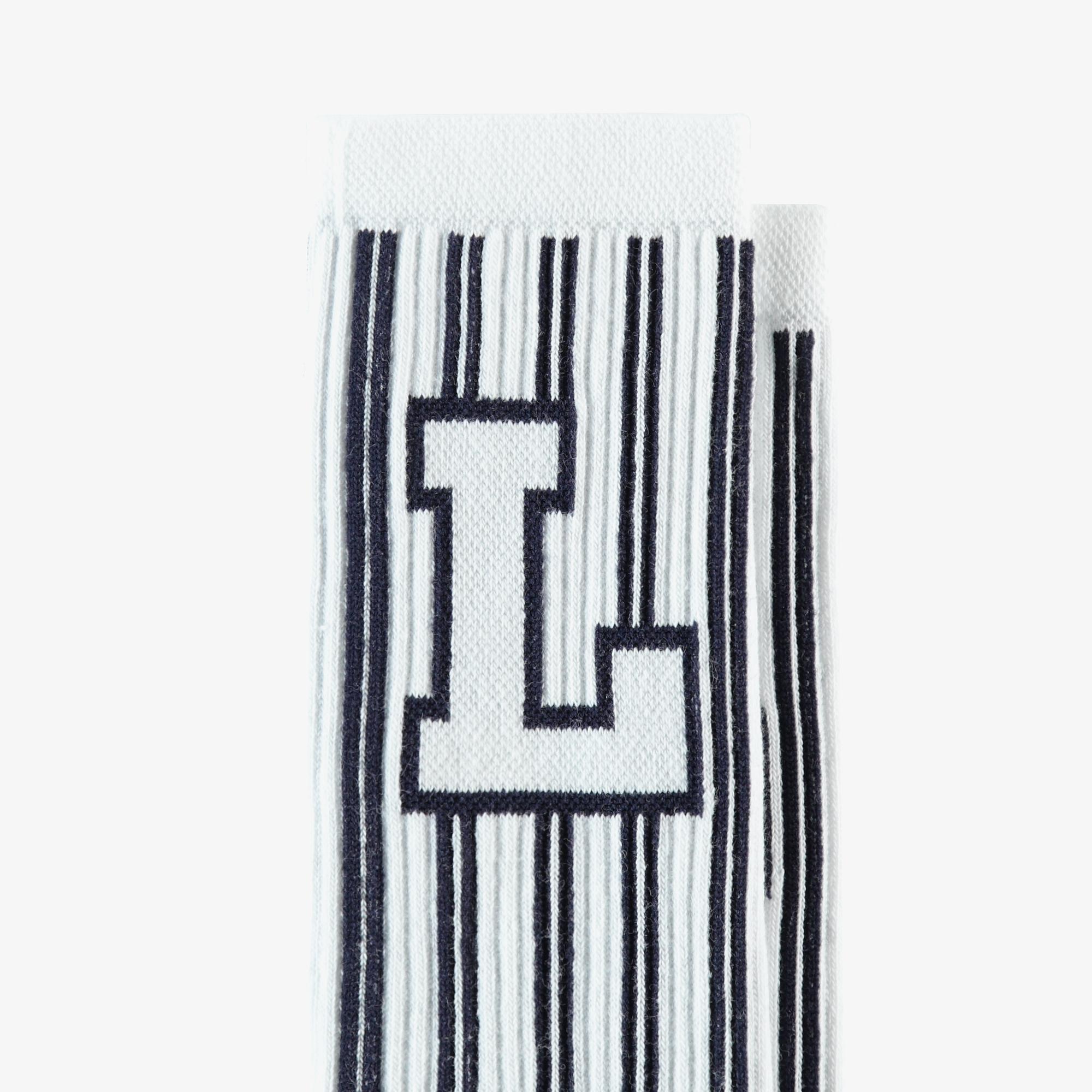 Unisex Çizgili Beyaz Çorap