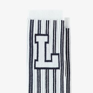  Unisex Çizgili Beyaz Çorap