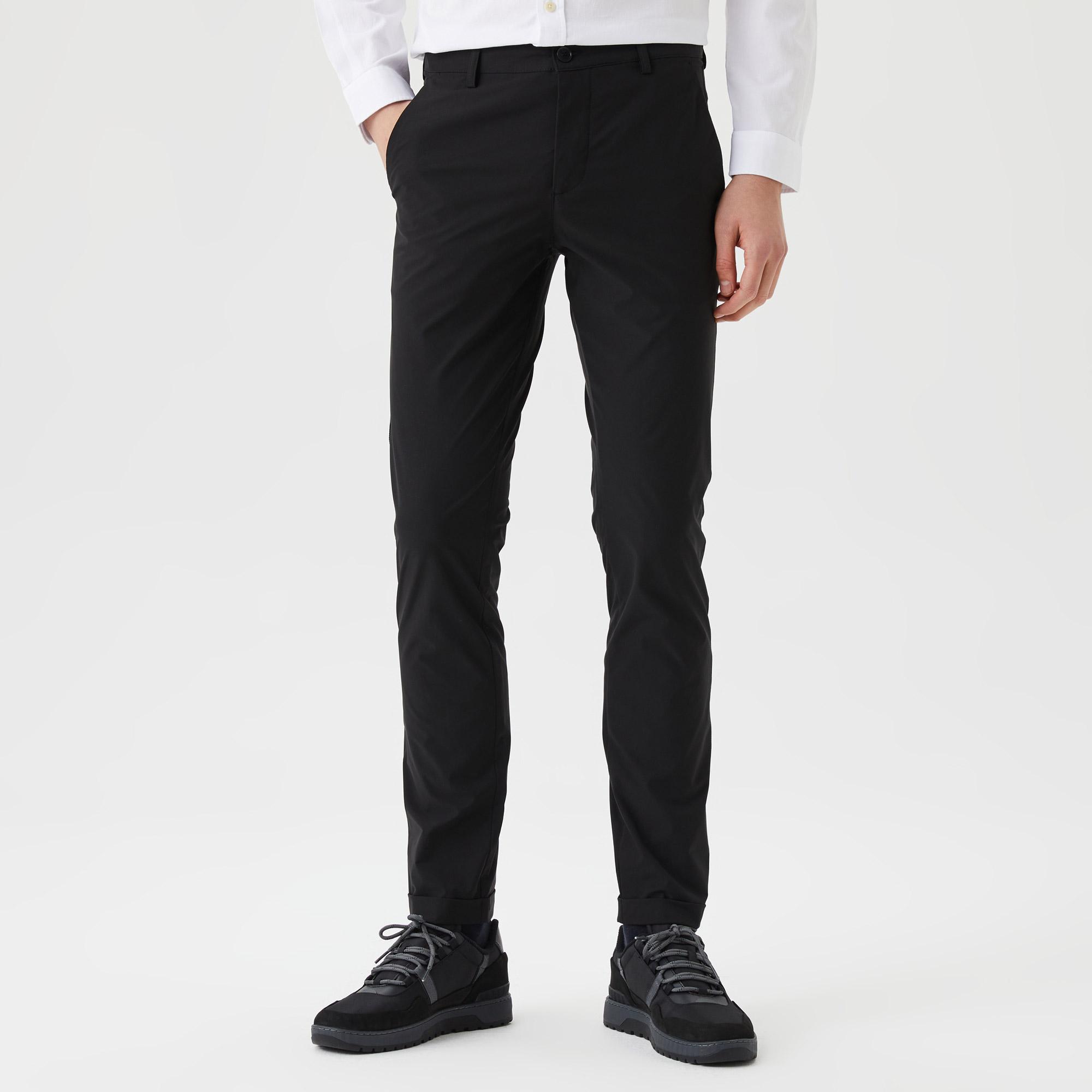 Erkek Slim Fit Chino Siyah Pantolon