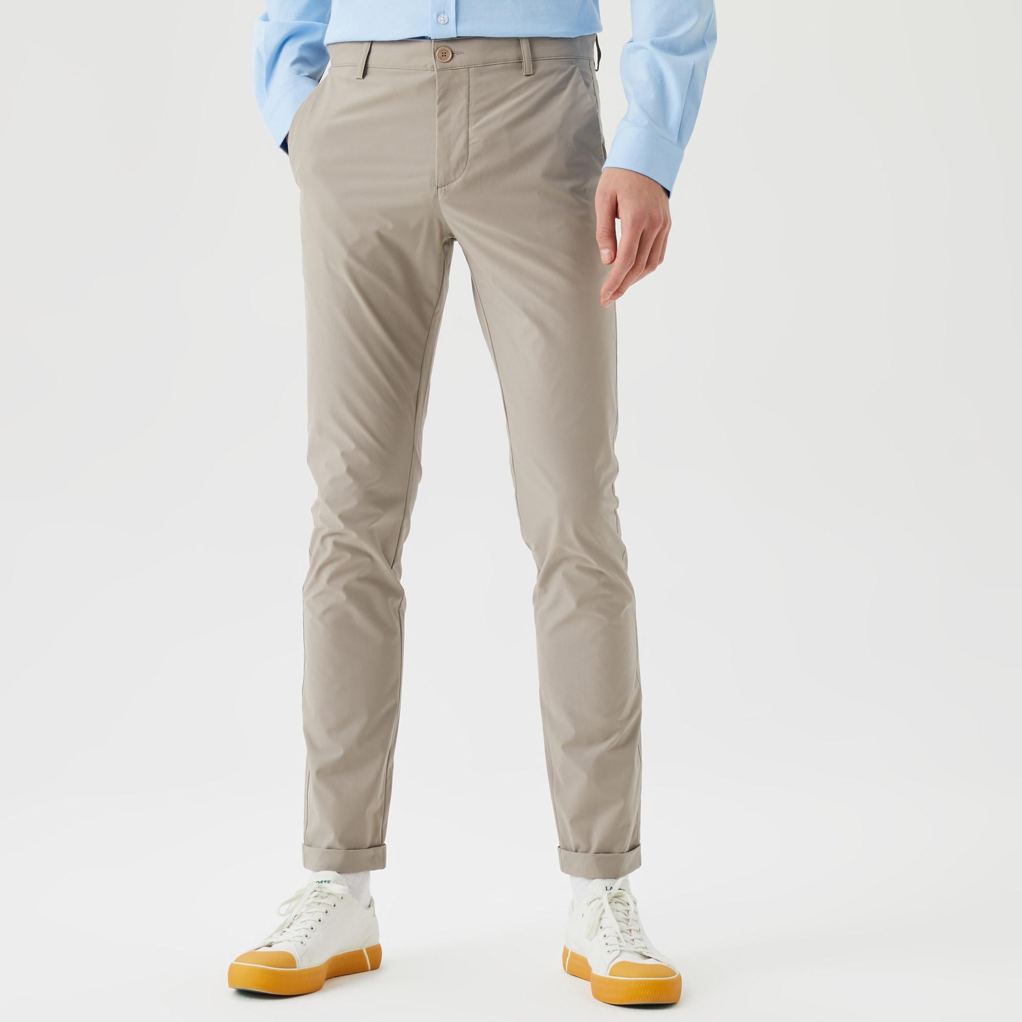 Erkek Slim Fit Chino Gri Pantolon