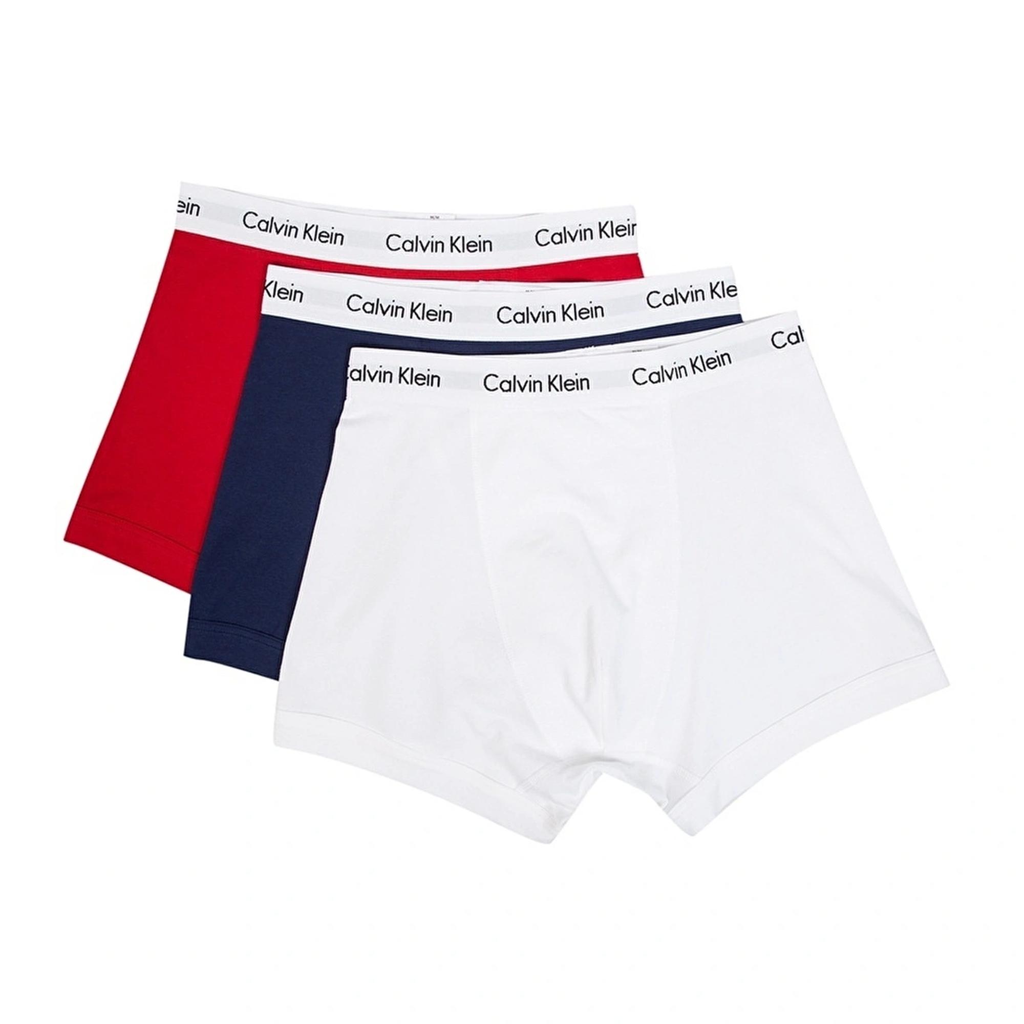 Calvin Klein 3'lü Pack Erkek Lacivert/Beyaz/Kırmızı Boxer