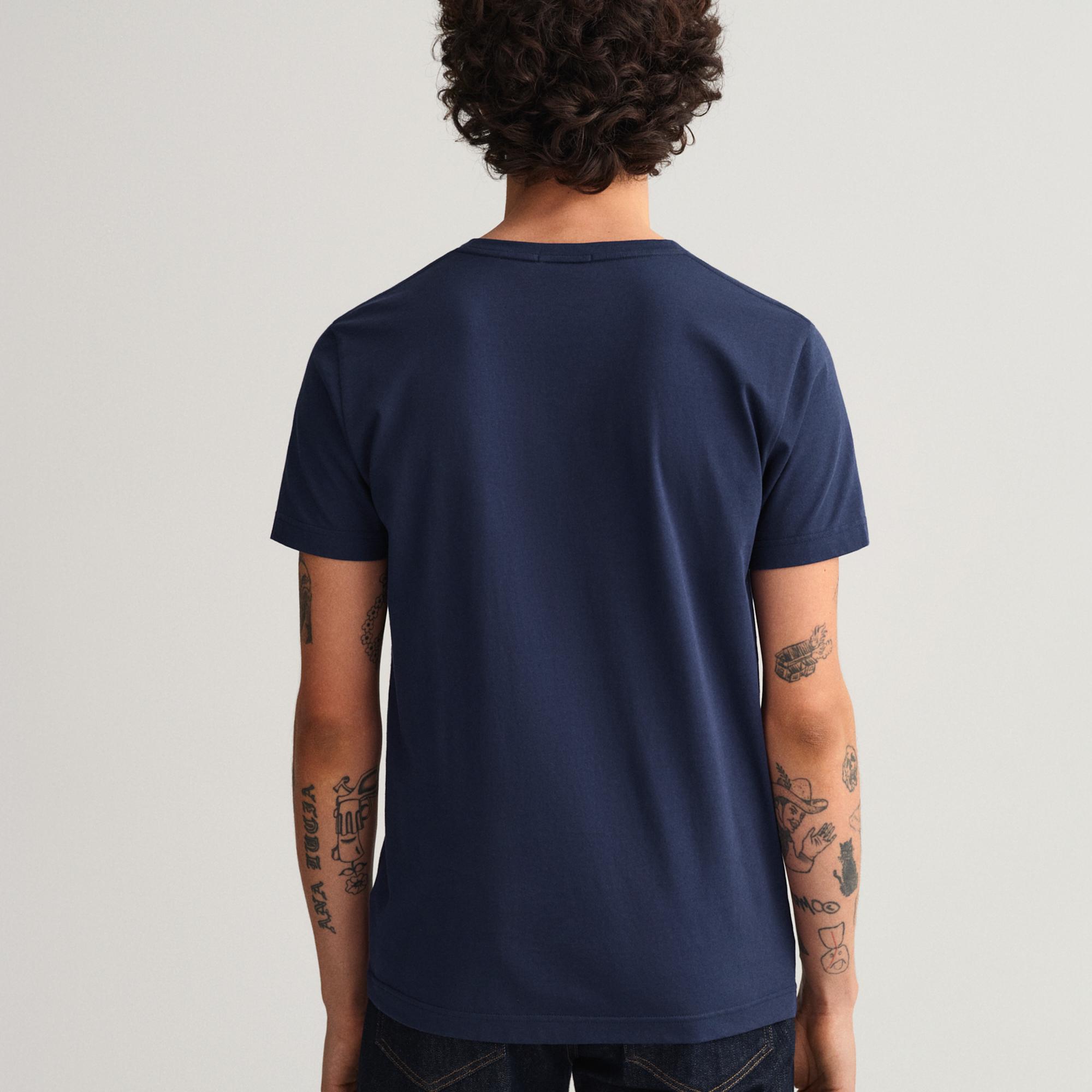 GANT Erkek Lacivert Slim Fit T-Shirt
