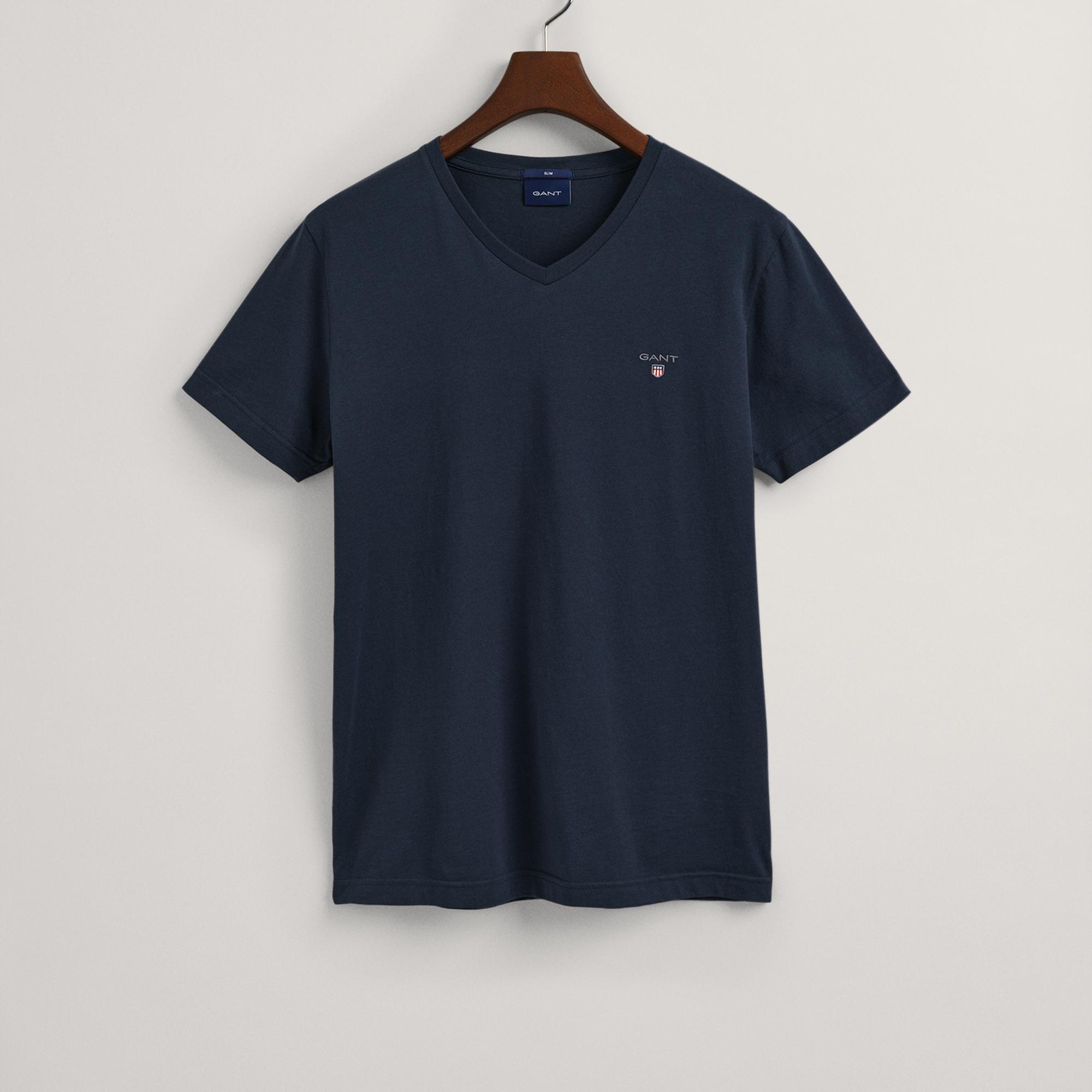 GANT Erkek Lacivert Slim Fit T-Shirt