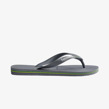  Havaianas Brasil Logo Unisex Gri Terlik