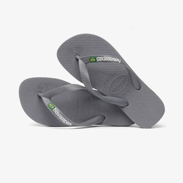  Havaianas Brasil Logo Unisex Gri Terlik