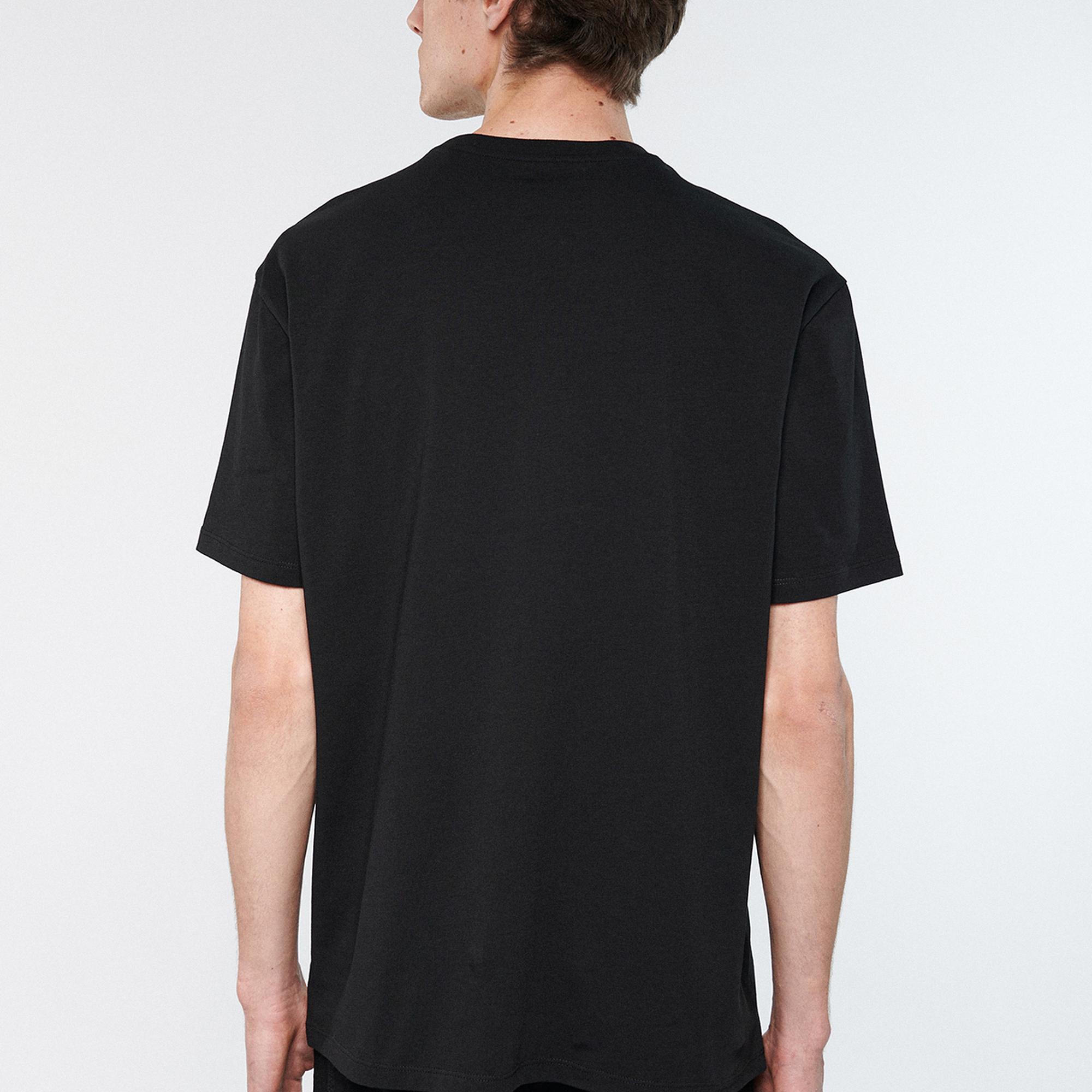 Mavi Bisiklet Yaka Siyah Basic Tişört Loose Fit / Bol Rahat Kesim 0610136-900