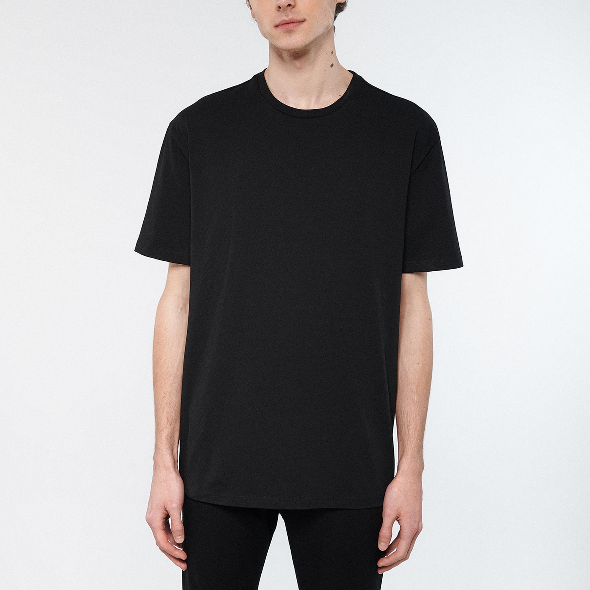 Mavi Bisiklet Yaka Siyah Basic Tişört Loose Fit / Bol Rahat Kesim 0610136-900