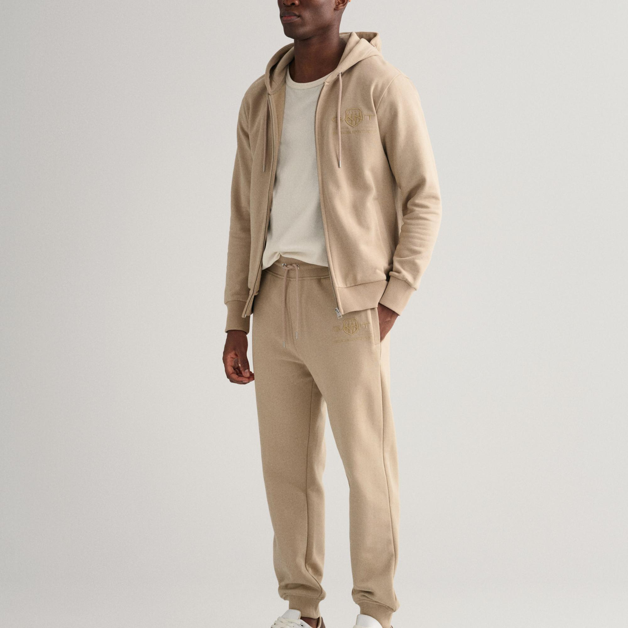 GANT Erkek Bej Regular Fit Logolu Eşofman Altı