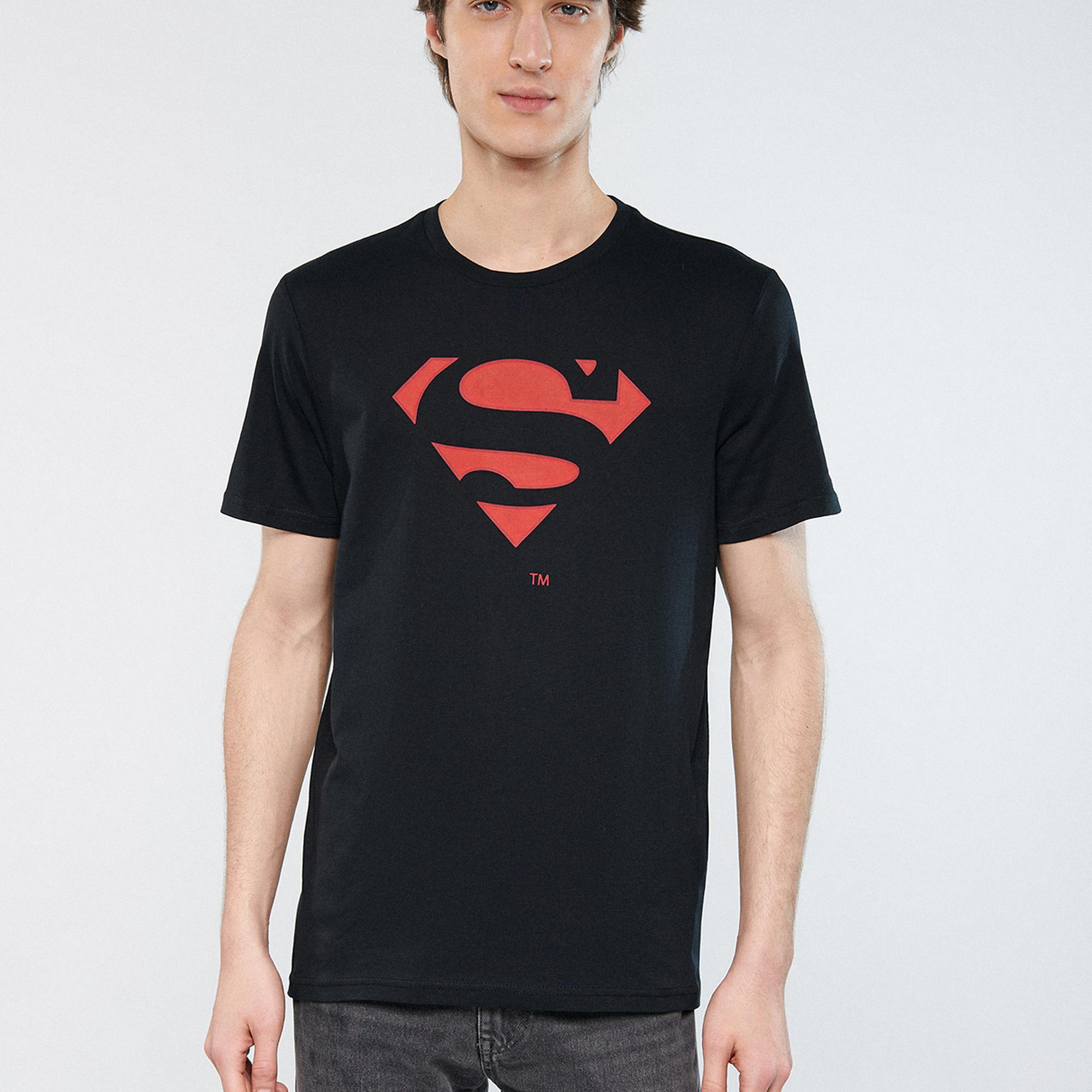 Mavi Superman Baskılı Siyah Tişört Slim Fit / Dar Kesim 066875-900