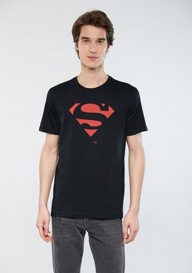  Mavi Superman Baskılı Siyah Tişört Slim Fit / Dar Kesim 066875-900