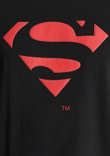  Mavi Superman Baskılı Siyah Tişört Slim Fit / Dar Kesim 066875-900