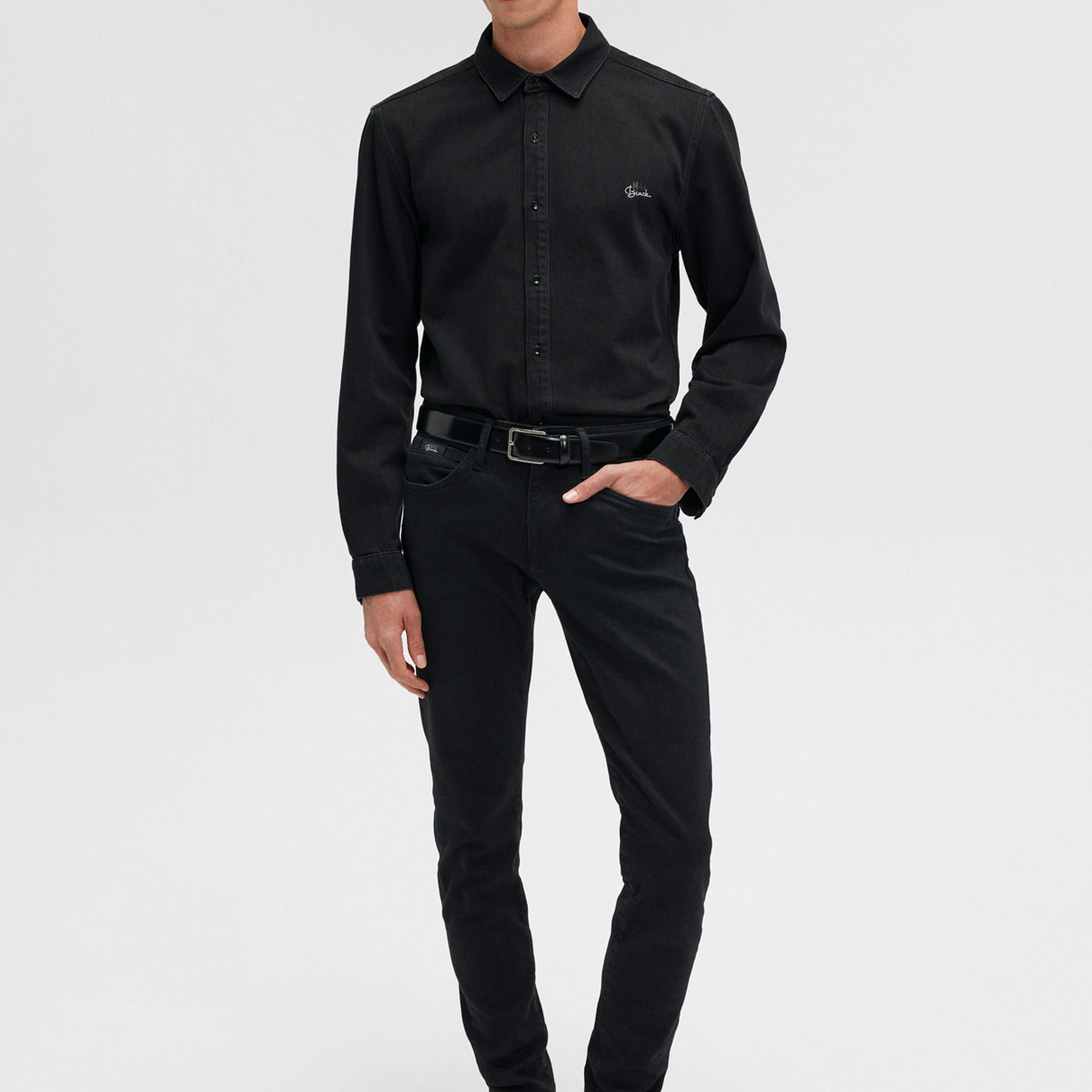 Mavi Roy Lux Black Antrasit Jean Gömlek Slim Fit / Dar Kesim 0210496-82410