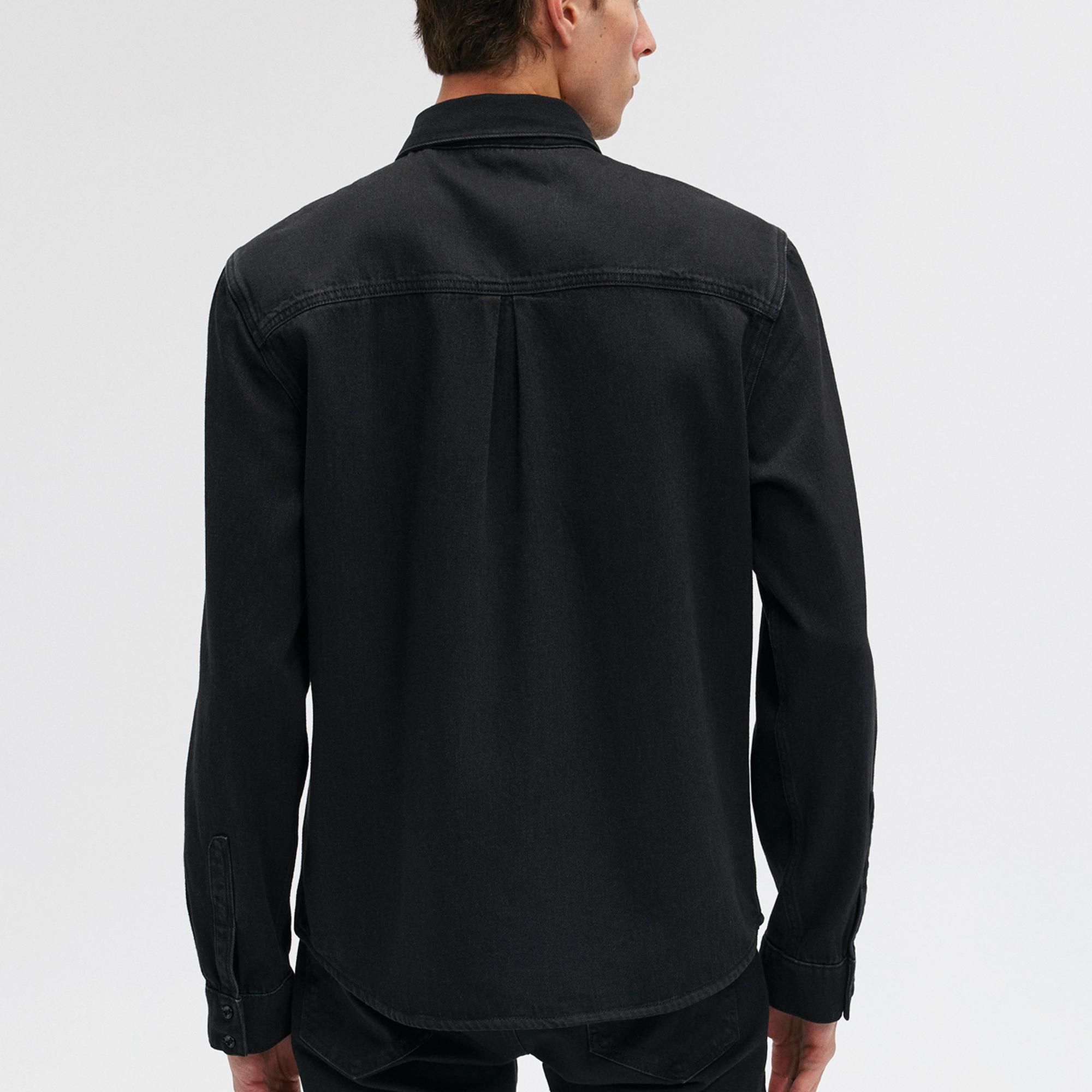 Mavi Roy Lux Black Antrasit Jean Gömlek Slim Fit / Dar Kesim 0210496-82410