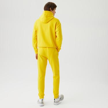  Erkek Slim Fit Baskılı Sarı Eşofman Altı