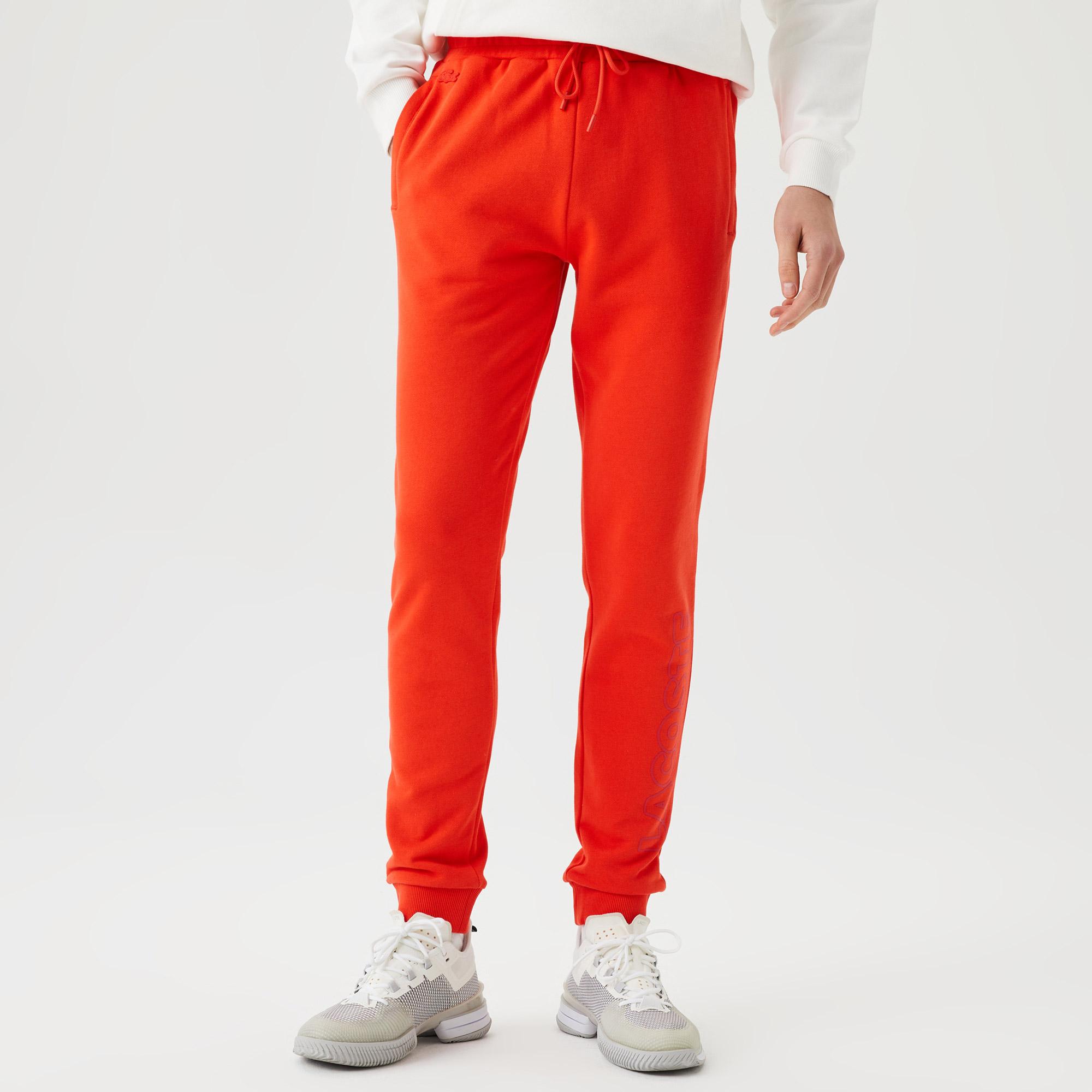 Erkek Slim Fit Baskılı Kırmızı Eşofman Altı