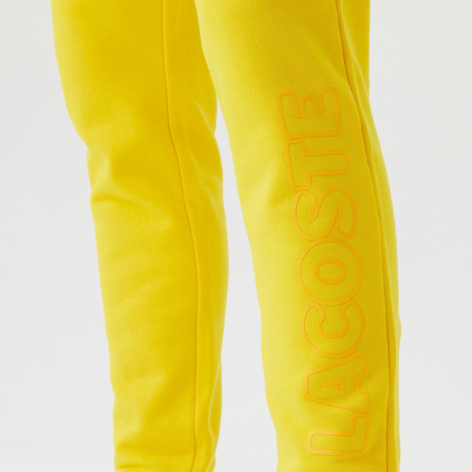 Erkek Slim Fit Baskılı Sarı Eşofman Altı