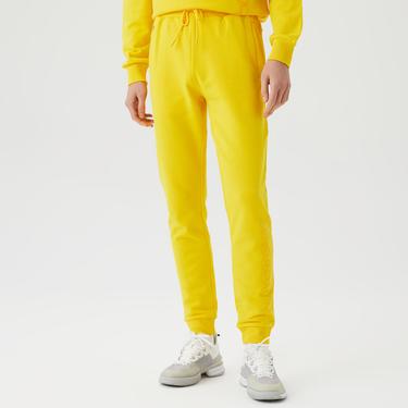  Erkek Slim Fit Baskılı Sarı Eşofman Altı