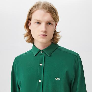  Erkek Slim Fit Yeşil Gömlek