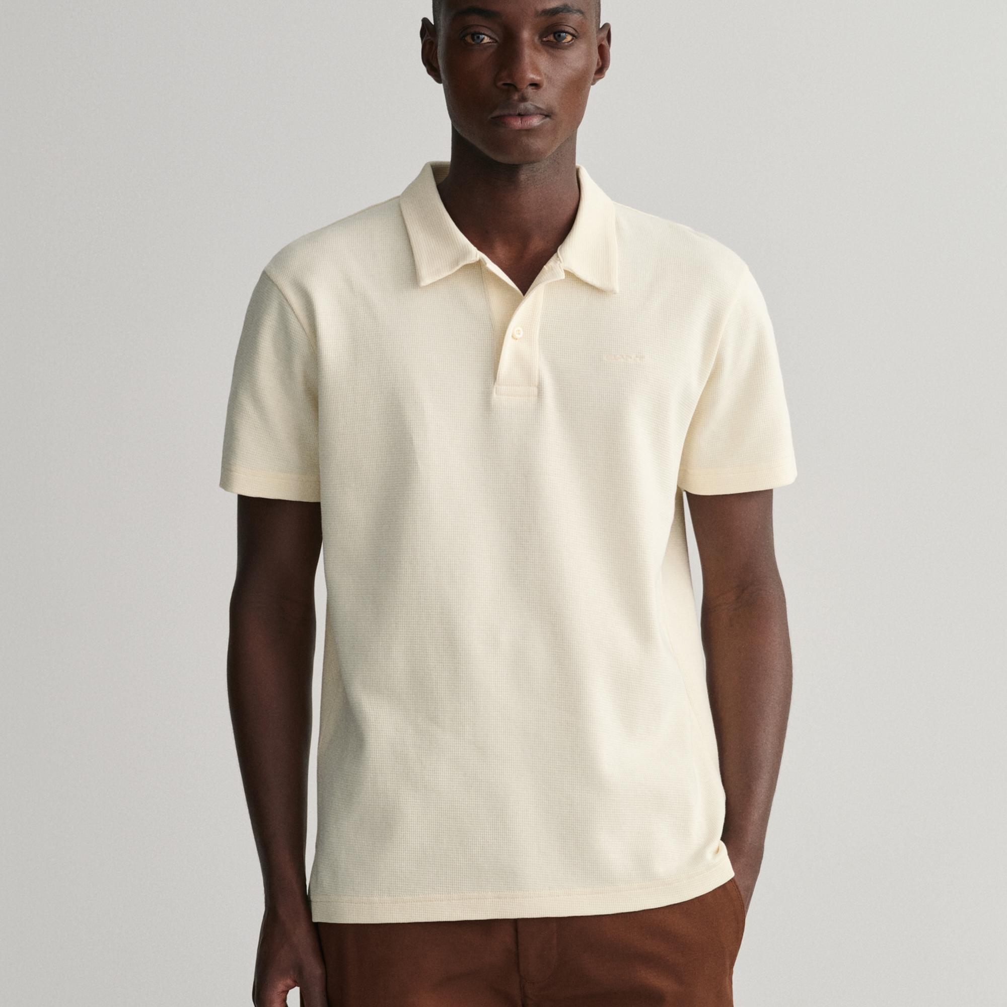 GANT Erkek Krem Regular Fit Dokulu Polo