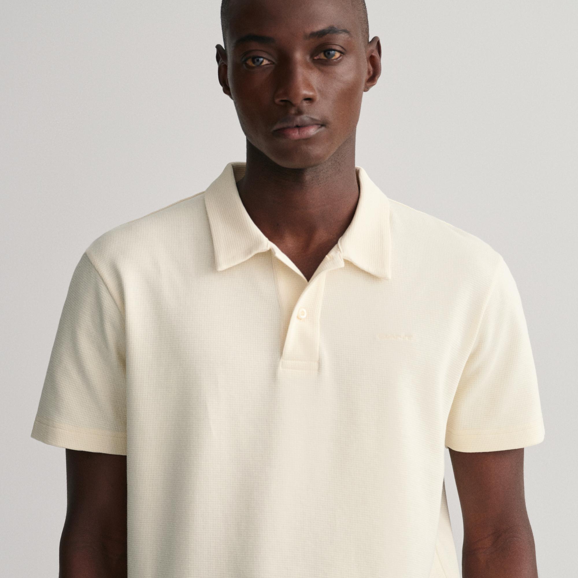 GANT Erkek Krem Regular Fit Dokulu Polo