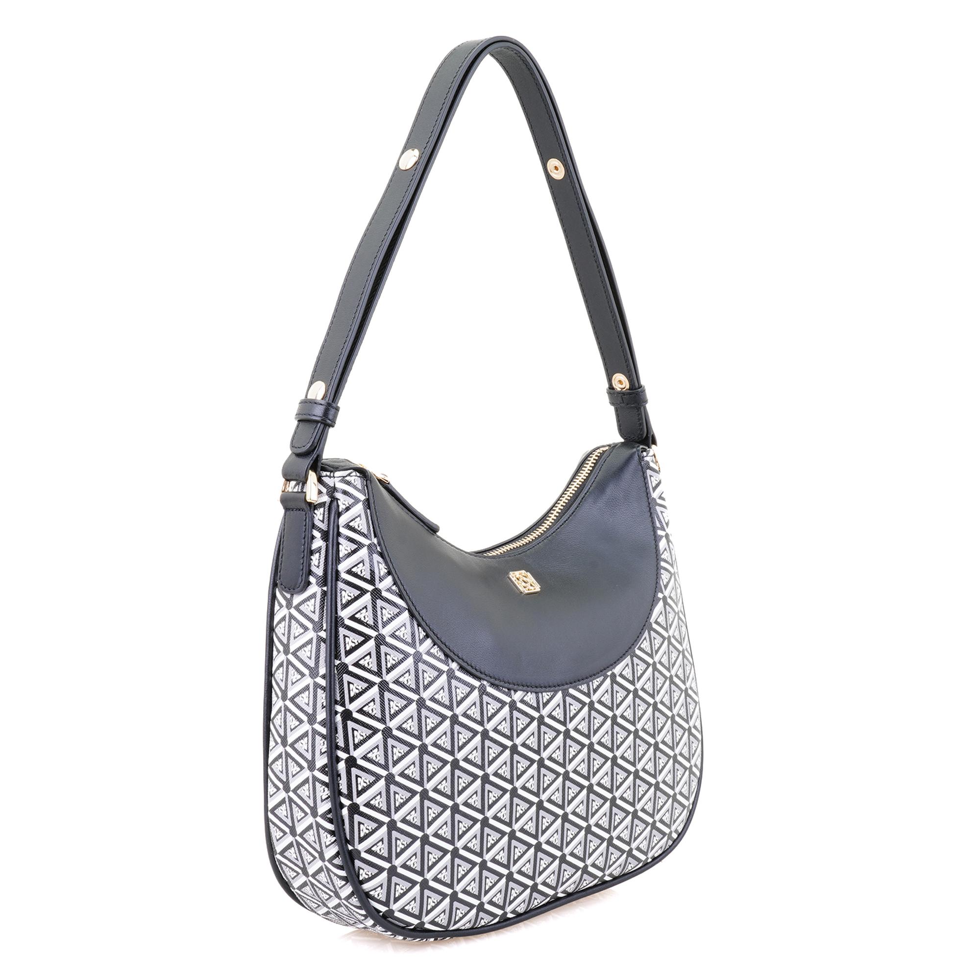 Brote Siyah Kadın Monogram Omuz Çantası