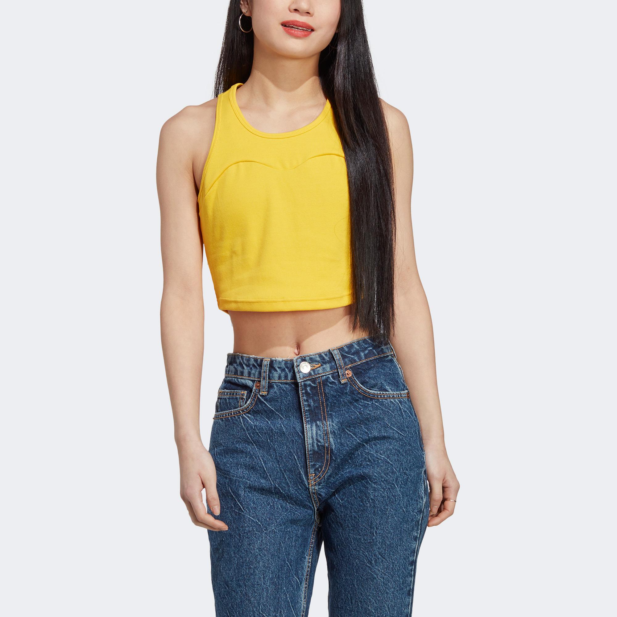 adidas Lng Rib Kadın Sarı Crop