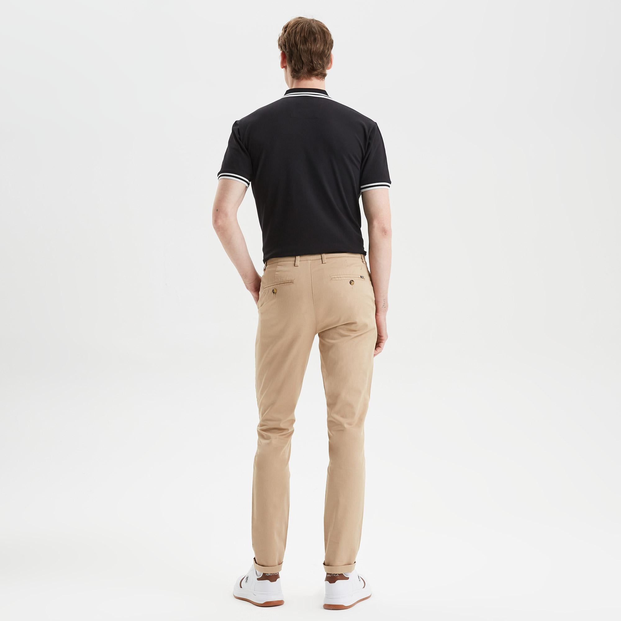 Nautica Erkek Bej Slim Fit Chino Pantolon