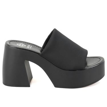  Haley Siyah Kadın Platform Topuklu Terlik