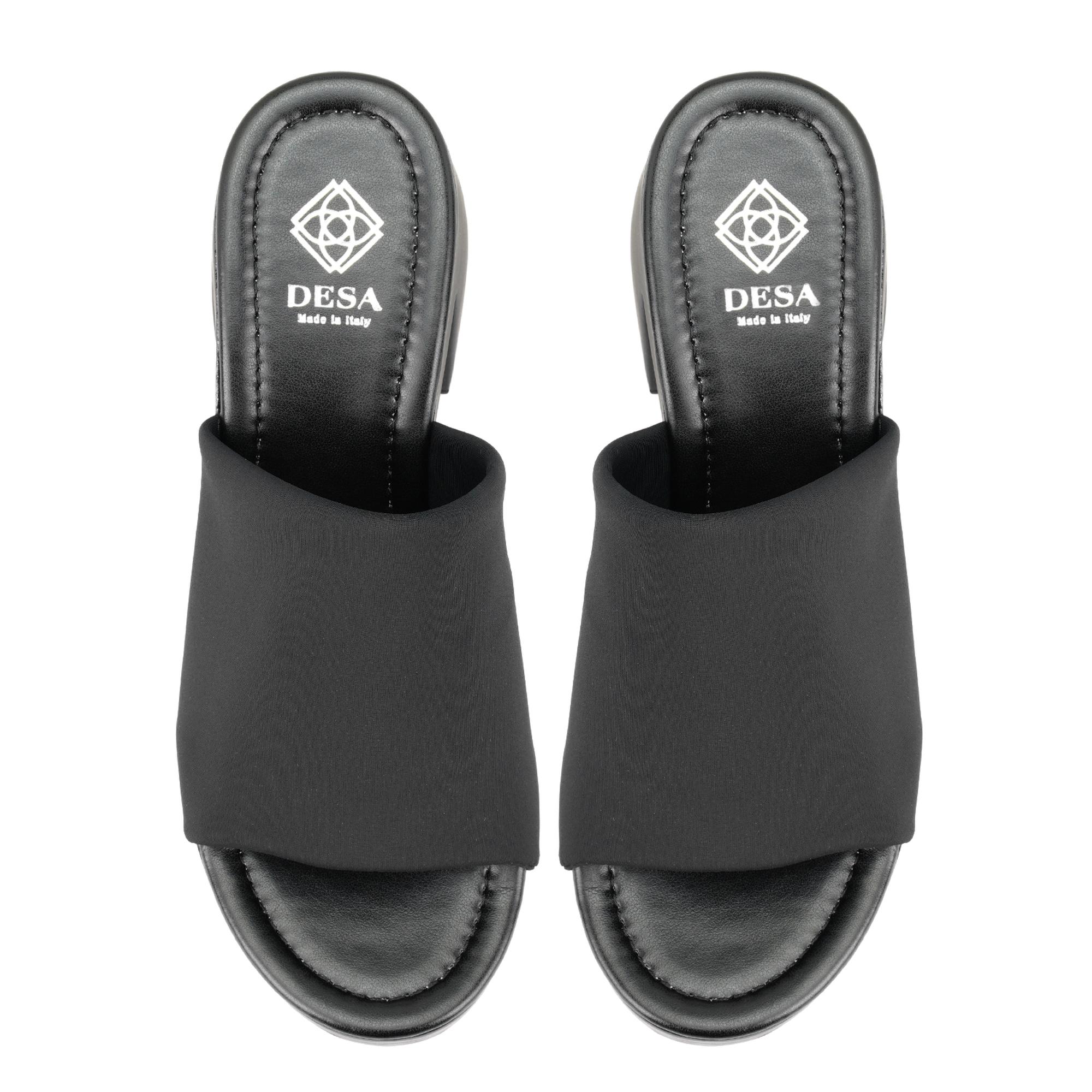 Haley Siyah Kadın Platform Topuklu Terlik