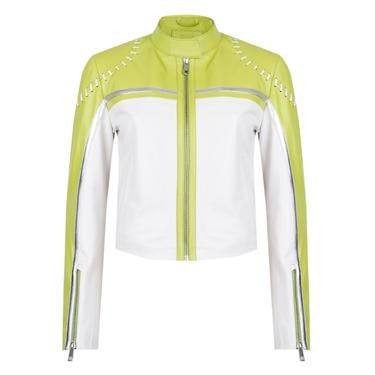  Vitalia Yeşil Kadın Deri Ceket