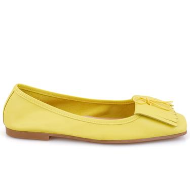  Kadın Sarı Deri Babet