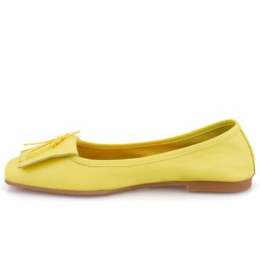  Kadın Sarı Deri Babet