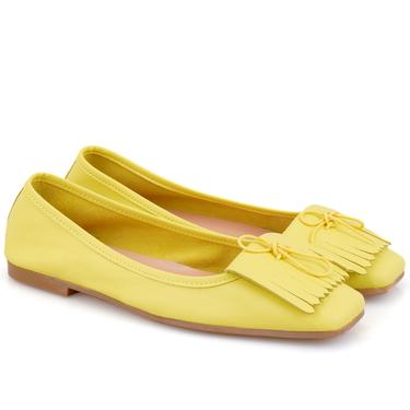  Kadın Sarı Deri Babet