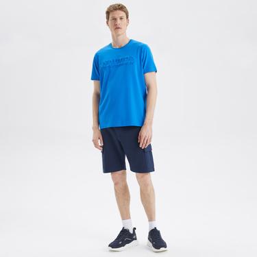  Nautica Erkek Mavi Standart Fit Baskılı T-Shirt