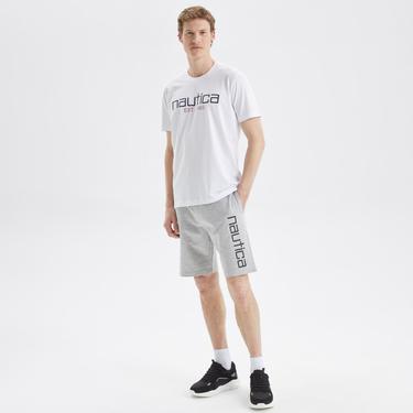  Nautica Erkek Beyaz Standart Fit Desenli T-Shirt