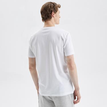 Nautica Erkek Beyaz Standart Fit Desenli T-Shirt